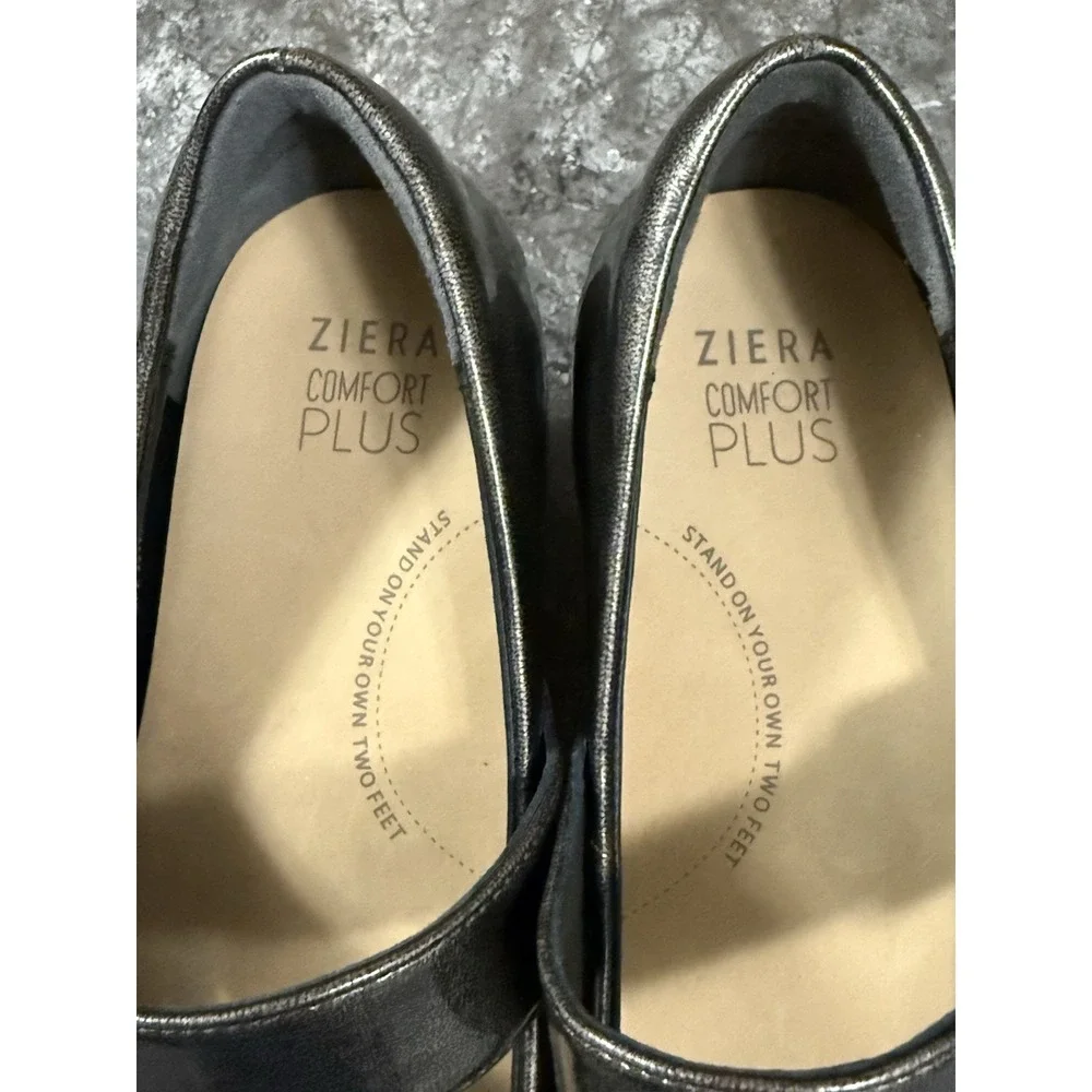 Ziera VALLEY Womens Mary‎ Jane Comfort Plus Heels Patent Leather Bronze 39.5FF